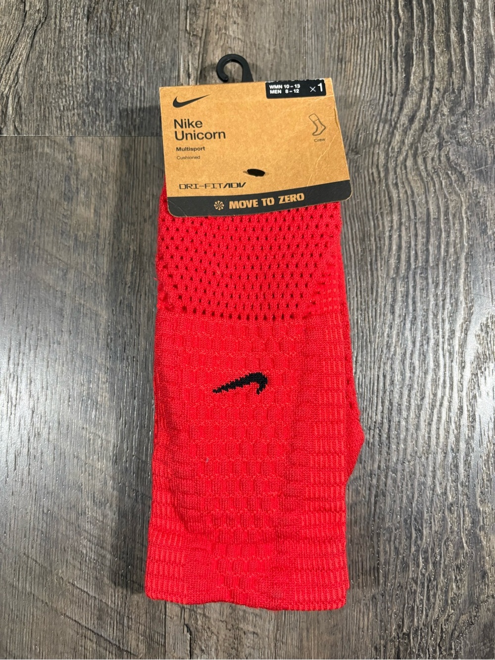 NEW | NIKE Unicorn Cushioned Crew Socks Red Size L (Shoe Sizes 8-12)